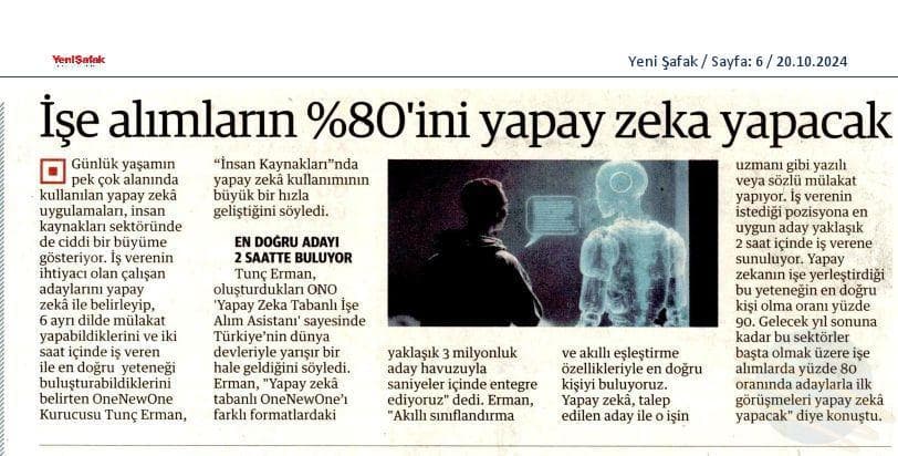 İş görüşmesinde yapay zeka modası