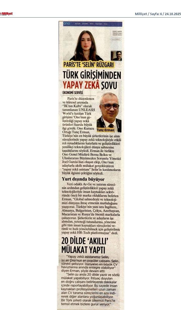 Yapay zeka asistanı Selin dünya pazarında