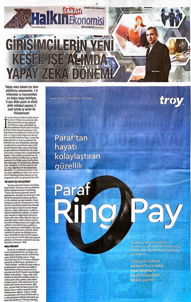 ONO ile İşe Alımda Yapay Zeka Dönemi Dünyaya Açılmaya Devam Ediyor!