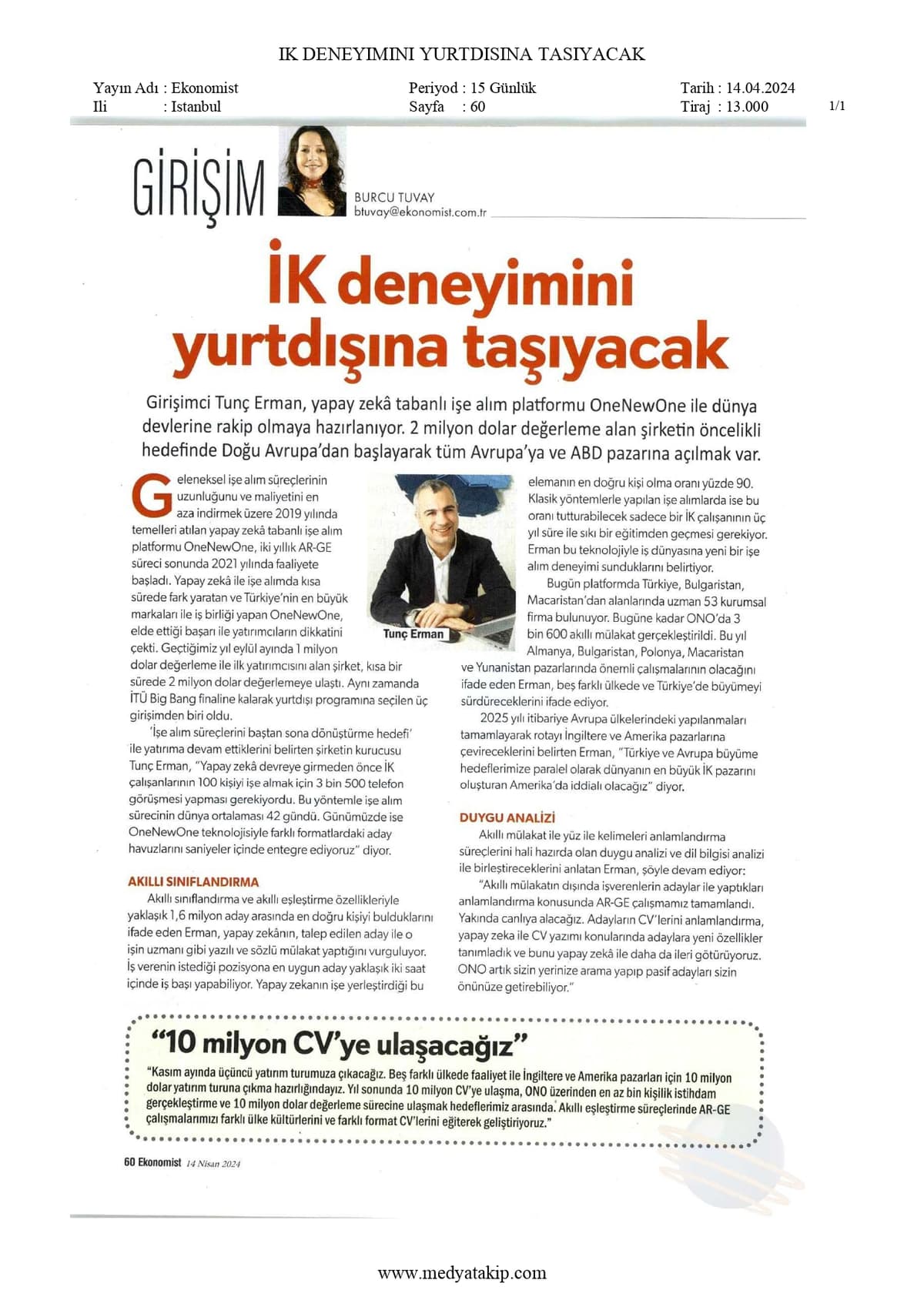 IK deneyimini yurtdışına taşıyacak