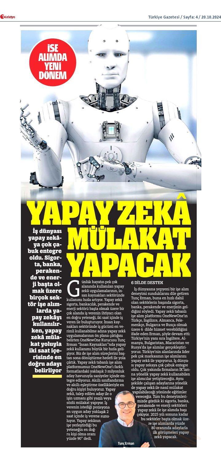 İşe alımda yeni dönem… Mülakatı yapay zekâ yapacak